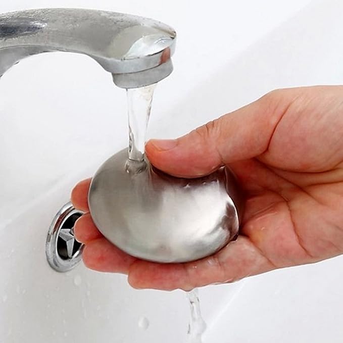 Stainless Steel Soap Bar — Removes Garlic, Fish & Strong Odours Instantly
