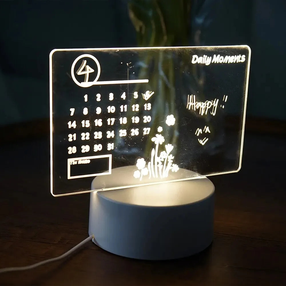 Handwritten Message Board LED Night Light USB Rechargeable Warm Light Kids Girlfriend Gift Home Decor Rewritable Note Pad Lamp